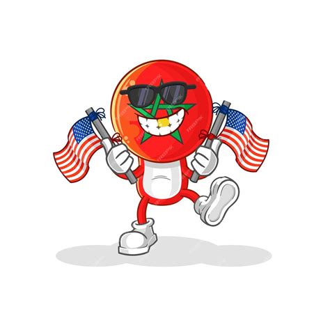 Premium Vector Morocco American Youth Cartoon Mascot Vector