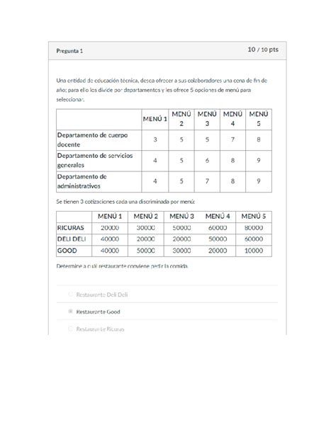 Actividad de puntos evaluación escenario 2 Pregunta 1 10 10 pts Una