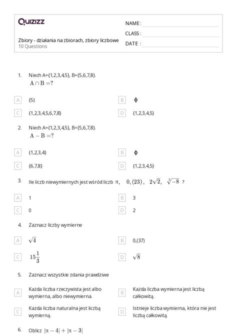 Ponad Wyra Enia Wymierne Arkuszy Roboczych Dla Klasa W Quizizz