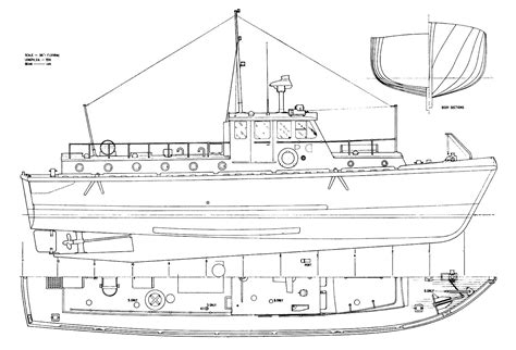 Thornycroft Pilot boat Blueprint - Download free blueprint for 3D modeling