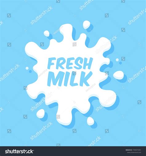 Milk Emblem Dairy Label Splashes Blots Stock Vector Royalty Free