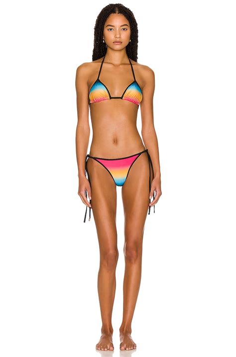 THE ATTICO Ombre Tie Bikini Set In Muli FWRD