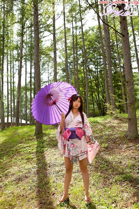 Mayumi Yamanaka Japanese Cute Idol Sexy Purple Kimono Robe In The Forest Part Photo Porn