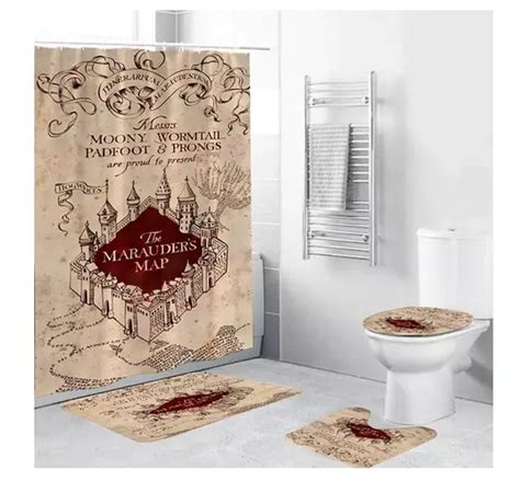 Marauders Map Shower Curtain Brigid Theodora