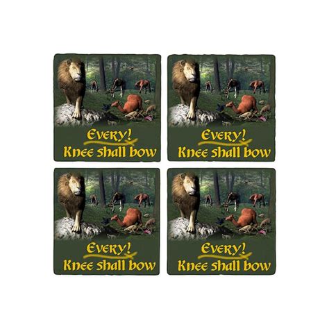 Every Knee Shall Bow - Tile Coaster by neweventstudios