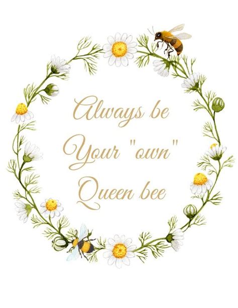 Be Your Own Queen Bee Art Print Bee Print Home Decor Office Decor