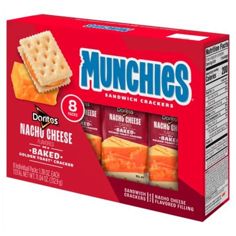 Munchies Nacho Cheese Flavored Sandwich Crackers, 8 ct / 1.38 oz - QFC