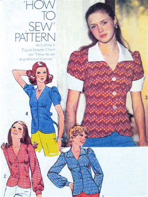 Simplicity Vintage Sewing Pattern Misses Blouse With Sleeve