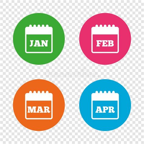 Janeiro Fevereiro Março Abril - Calendário Janeiro, Fevereiro, Março E Abril Ilustração do Vetor ...