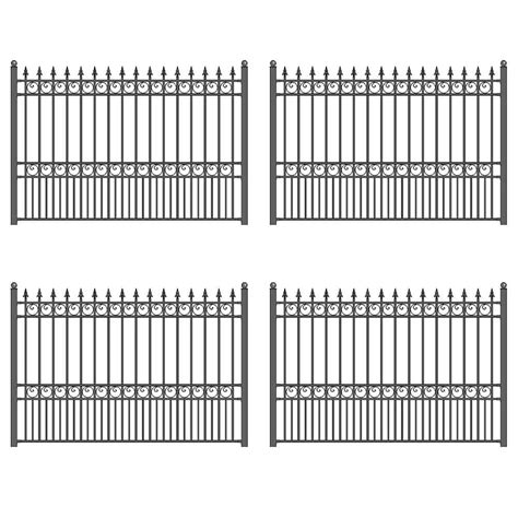 ALEKO 32 Ft X 5 Ft London Style Security Fence Panels Steel Fence Kit