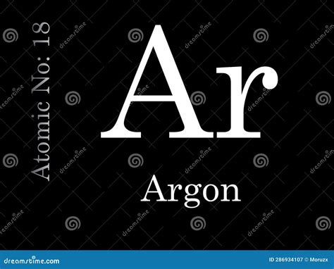 Argon Chemical Element Symbol and Atomic Number Stock Illustration - Illustration of argon ...