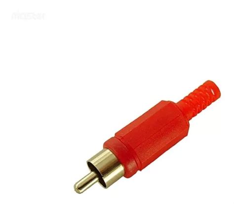 Plug Ficha Conector Rca Pl Stico Rojo X U