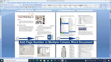 How To Add Page Number In Multiple Columns Ms Word Document Ms Word Tips And Tricks Youtube