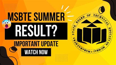 Msbte Result Date Msbte Summer 2024 Result Date Msbte Latest Update Youtube