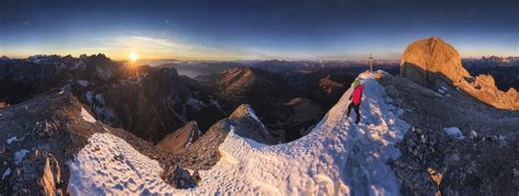 Mountain range, landscape, nature, Dolomites (mountains), sunset HD ...