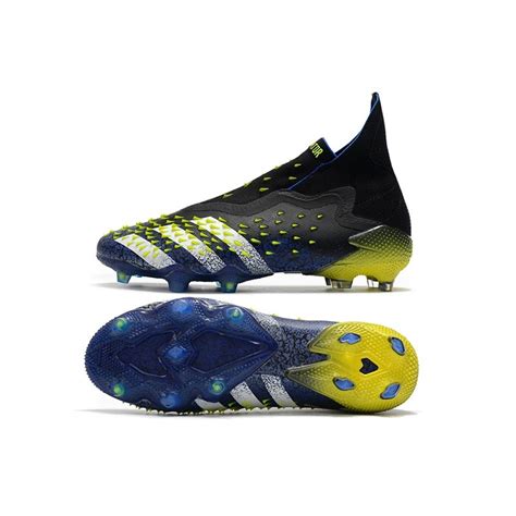 Zapatillas Adidas Predator Freak Fg Azul Negro Blanco Amarillo Solar