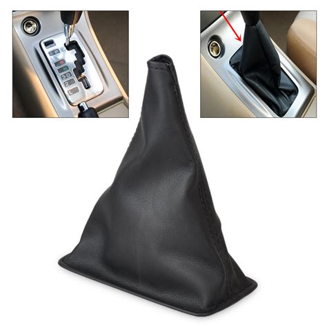 Black Pu Leather Gear Stick Shift Boot Cover Gaiter Fit For