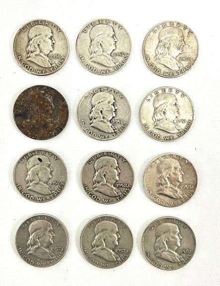 12pc Franklin Half Dollar Collection - Auctionology LLC