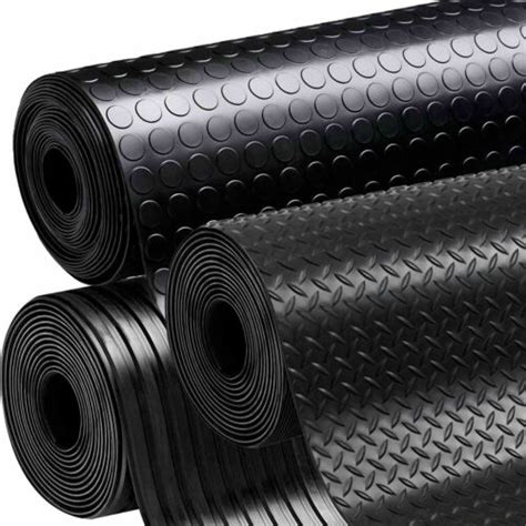 Extra Thick Diamond Checker Plate Rubber Garage Flooring Matting