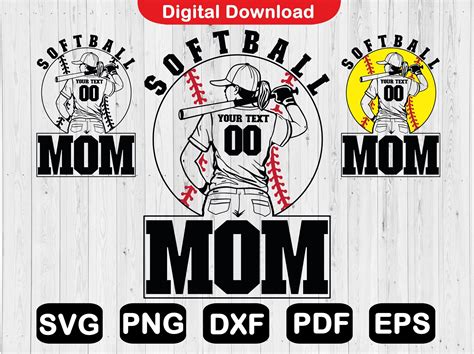 Softball Mom Svg Softball Shirt Svg Customizable Softball Svg Svg