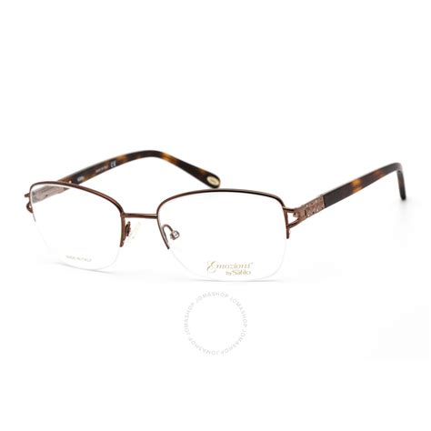 Emozioni Ladies Brown Rectangular Eyeglass Frames Em4391009q0053 716736151939 Eyeglasses