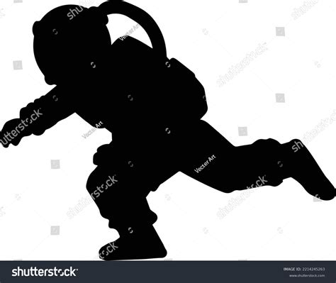 Astronaut Silhouette Vector Art Illustration Stock Vector (Royalty Free ...