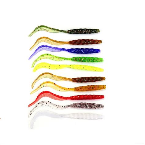 8PCS Lot 10cm 2 4g Long Curly Tail Soft Worm Lure Vivid Swimbaits Grub