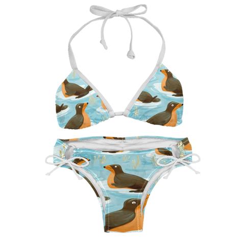 Platypus Detachable Sponge Bikini Set With Adjustable Strap Two Pack Ideal For Beach And Pool