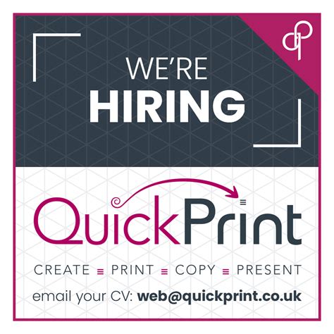 Recruitment - Current Positions at QuickPrint, Exeter, Devon