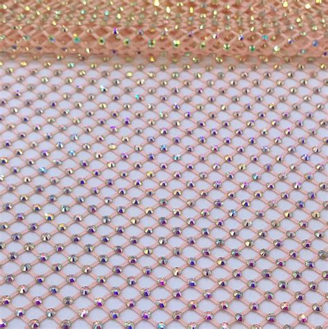 Bling Rhinestone Mesh Stretchable Rhinestone Fabric 45x115cm 4MM SS16