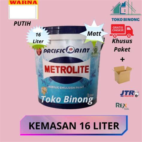 Jual Cat Tembok Cat Interior Metrolite Putih Kebiruan 16 Liter PAKET