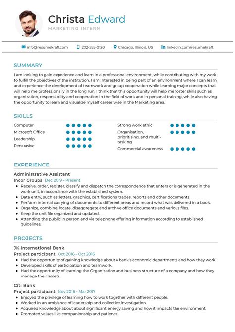 Marketing Intern Resume Sample 2021 Writing Guide And Tips Resumekraft