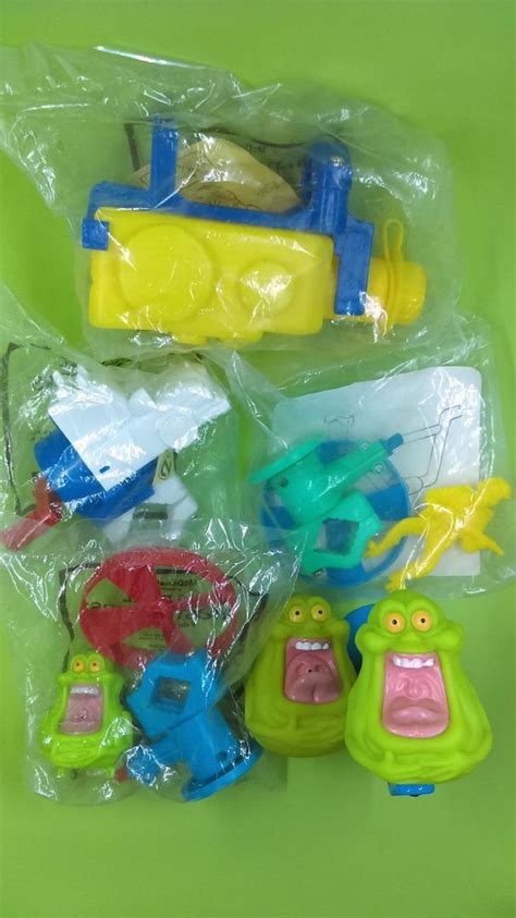 Mcdonald S Real Ghostbusters Set Of W Rare Slimer Spinner Mostly