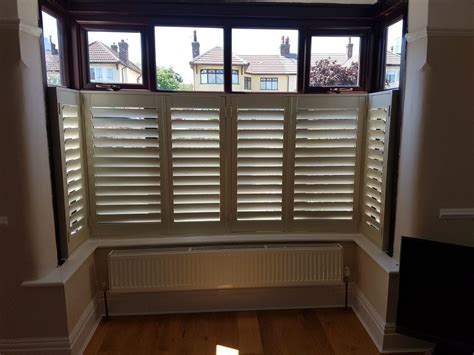 Premium Elmwood Caf Style Box Square Bay Window Shutters Absolute