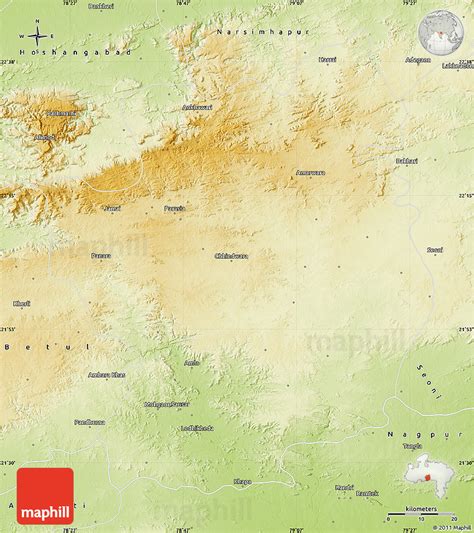 Physical Map of Chhindwara