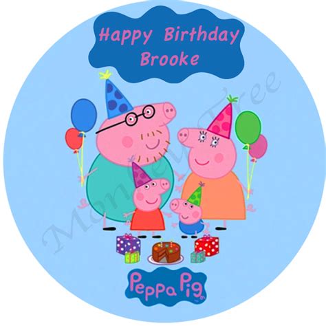 Peppa Pig Edible Cake Image Topper round - can be personalised! - The ...