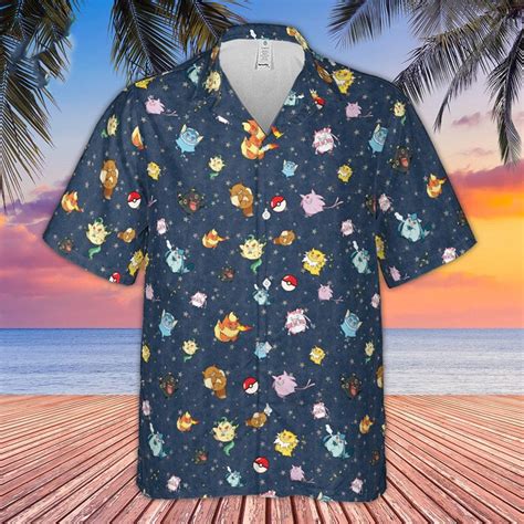 Gengar As Eevee Pokemon Pattern Hawaiian Shirt Button Down Shirt