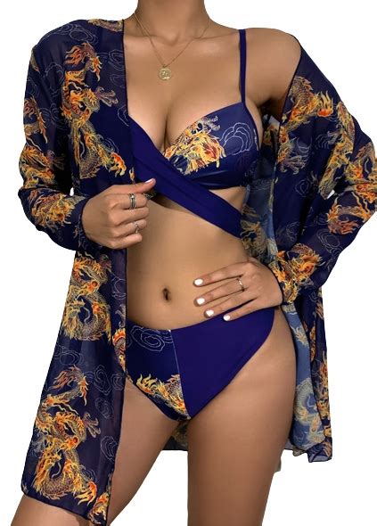 Str J K Pielowy Bikini Kimono Kwiaty Tropikalne Oficjalne Archiwum Allegro