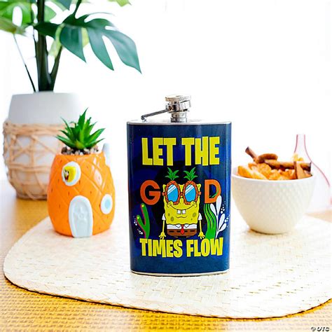 Spongebob Squarepants Mister Good Times Stainless Steel Flask Holds 7 Ounces Oriental Trading