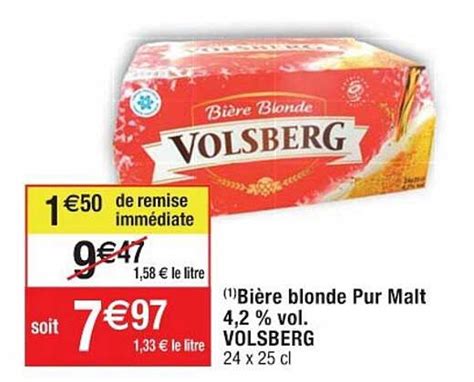 Promo Bière Blonde Pur Malt 4 2 Vol Volsberg chez Cora iCatalogue fr