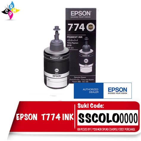 Epson T7741 Black M100m200 Ink 140ml T774 Shopee Philippines