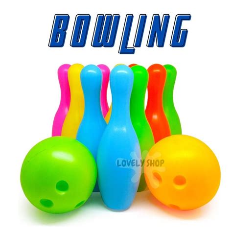 Jual Mainan Anak Bola Bowling Set Warna Warni Mainan Bowling Pin