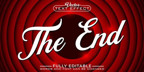 Premium Vector | Retro Cinema Movie The End Vector Editable Text Effect ...