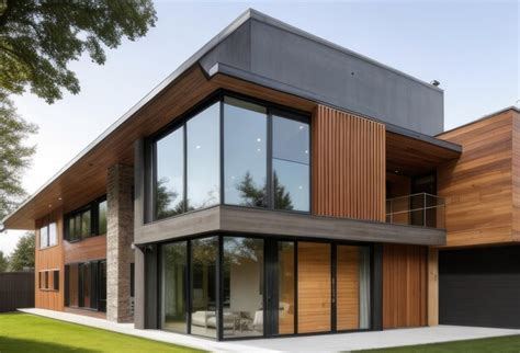 Premium AI Image | front house Modern contemporary house with a ...