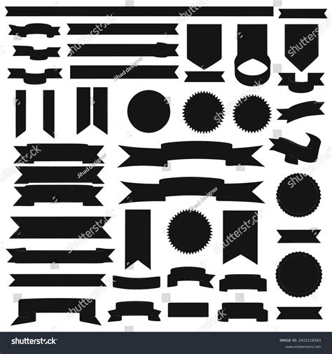 Banner Ribbon Silhouette Vector Black Shape Stock Vector (Royalty Free ...