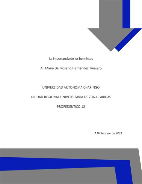 Tarea 4 Helmintos La importancia de los helmintos Al MarÌa Del