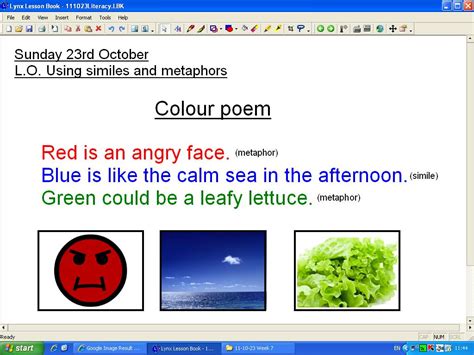 Mr Howe S Class Literacy Similes And Metaphors