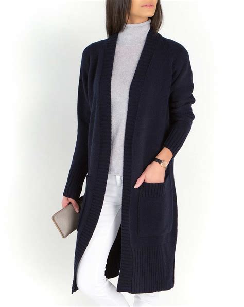 Cardigan Long Tricot En Laine Cachemire Femme Maisoncashmere