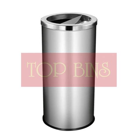 Ss107 Oa Stainless Steel Bin Round Cw Open And Ashtray Top Top Bins