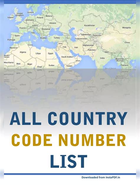 All Country Code Number List Pdf Instapdf